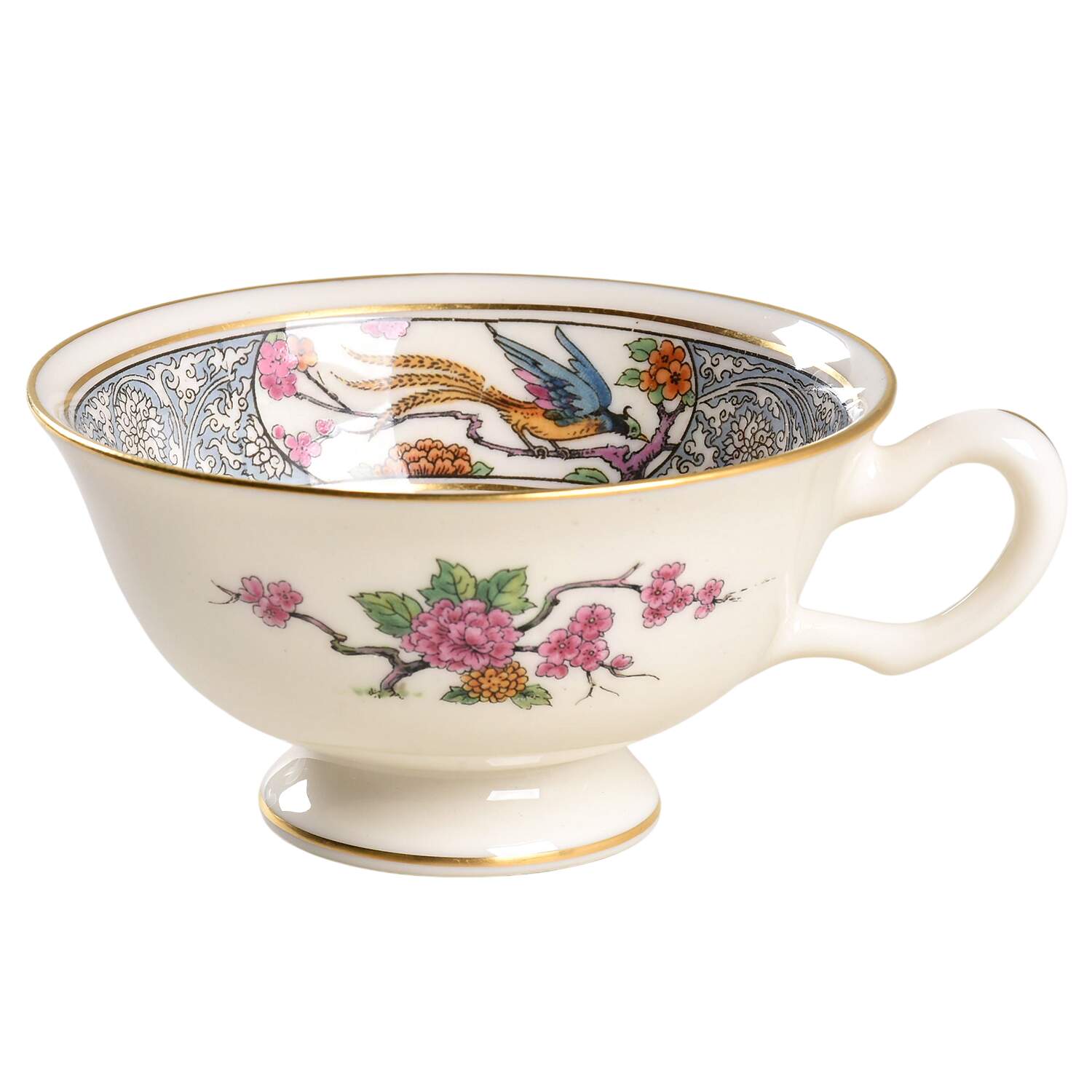 Ming-Birds (Newer, Cream, Gold Backstamp) Footed Cup by Lenox-1