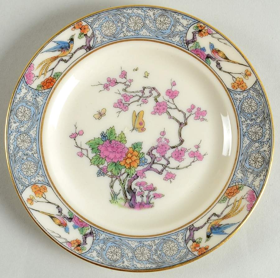 Ming-Birds (Newer, Cream, Gold Backstamp) Bread & Butter Plate by Lenox-1