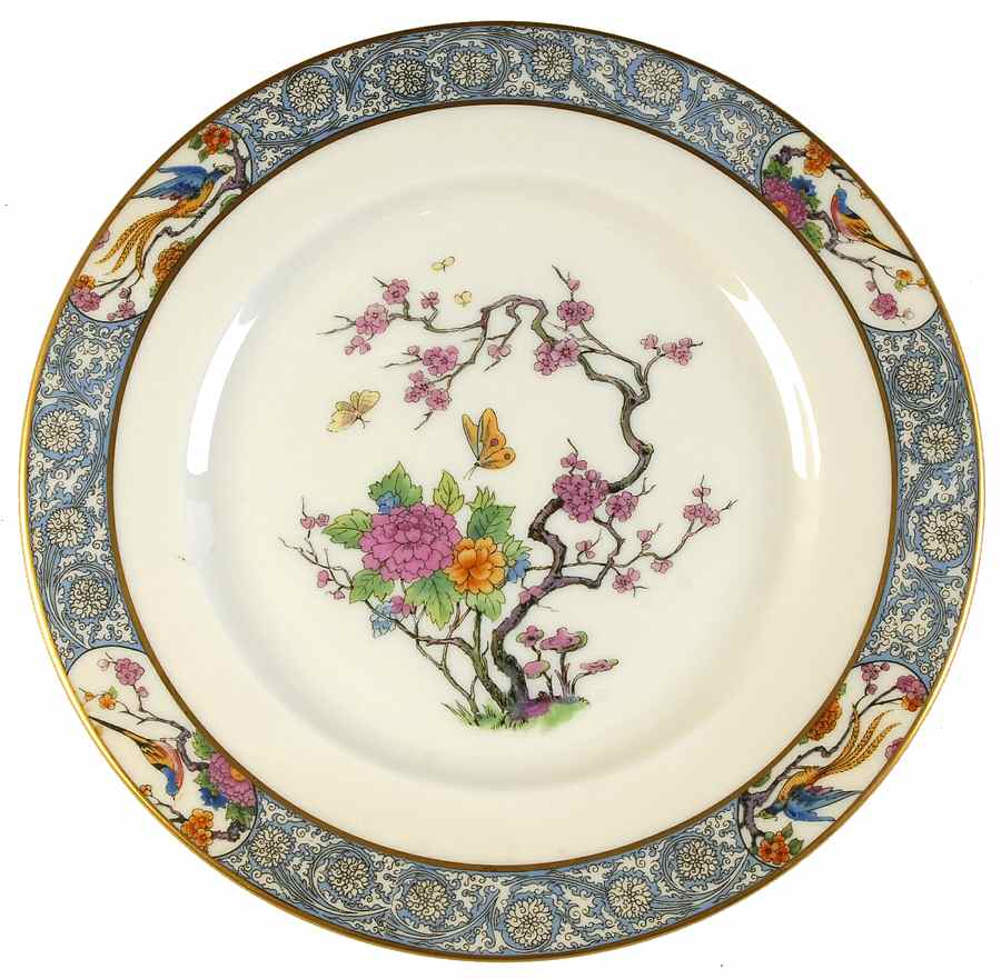 Ming-Birds (Newer, Cream, Gold Backstamp) Luncheon Plate by Lenox-1