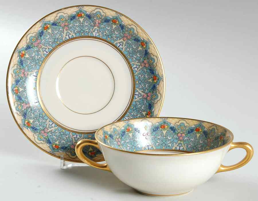 Pasadena (Smooth) Flat Cream Soup Bowl & Saucer Set by Lenox-1