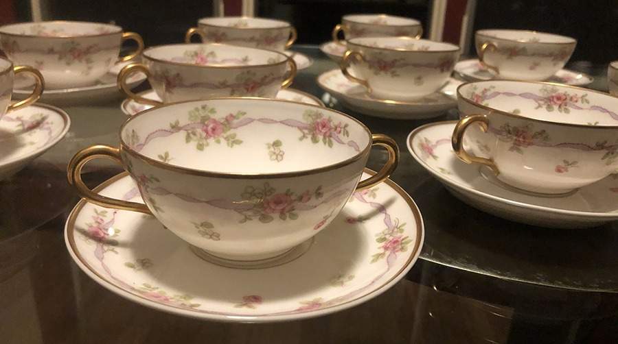 LAT20G Gold Flat Cream Soup Bowl & Saucer Set by Latrille-1