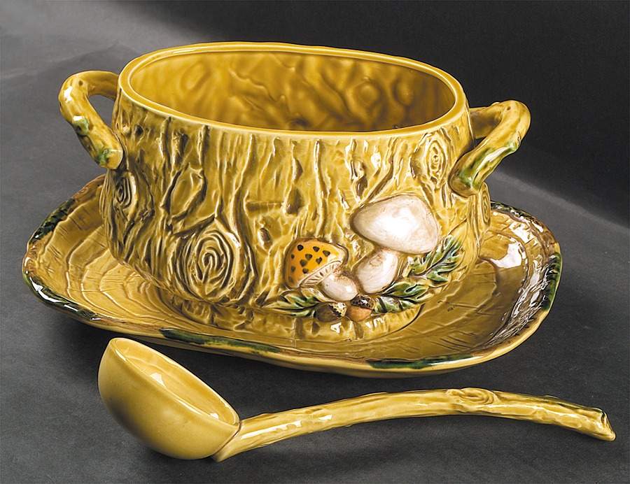 Mushroom Forest Tureen & Lid w/Ladle & Underplate by Lefton-1