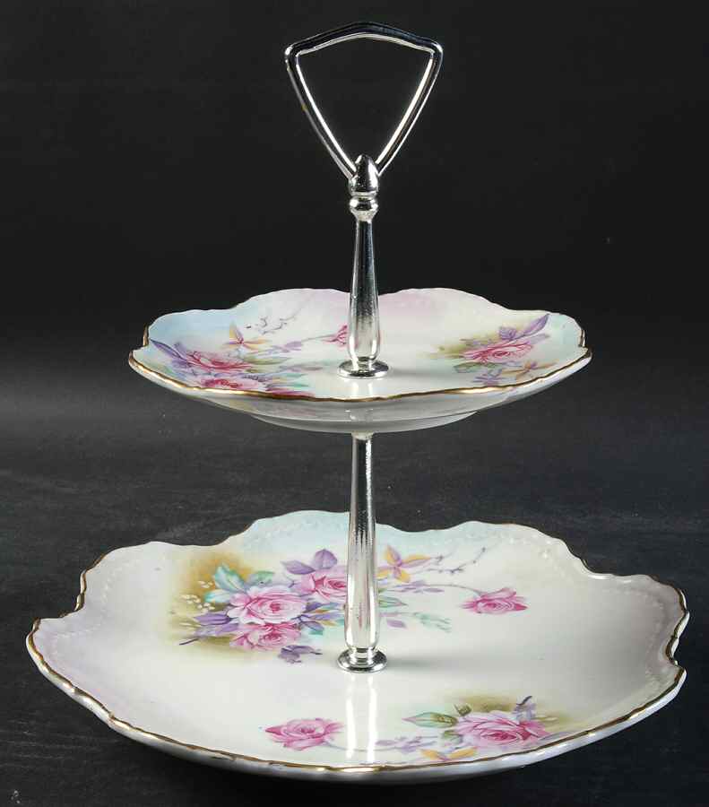 657 2 Tiered Serving Tray (Lunch & Bread/Butter Plate) by Lefton-1