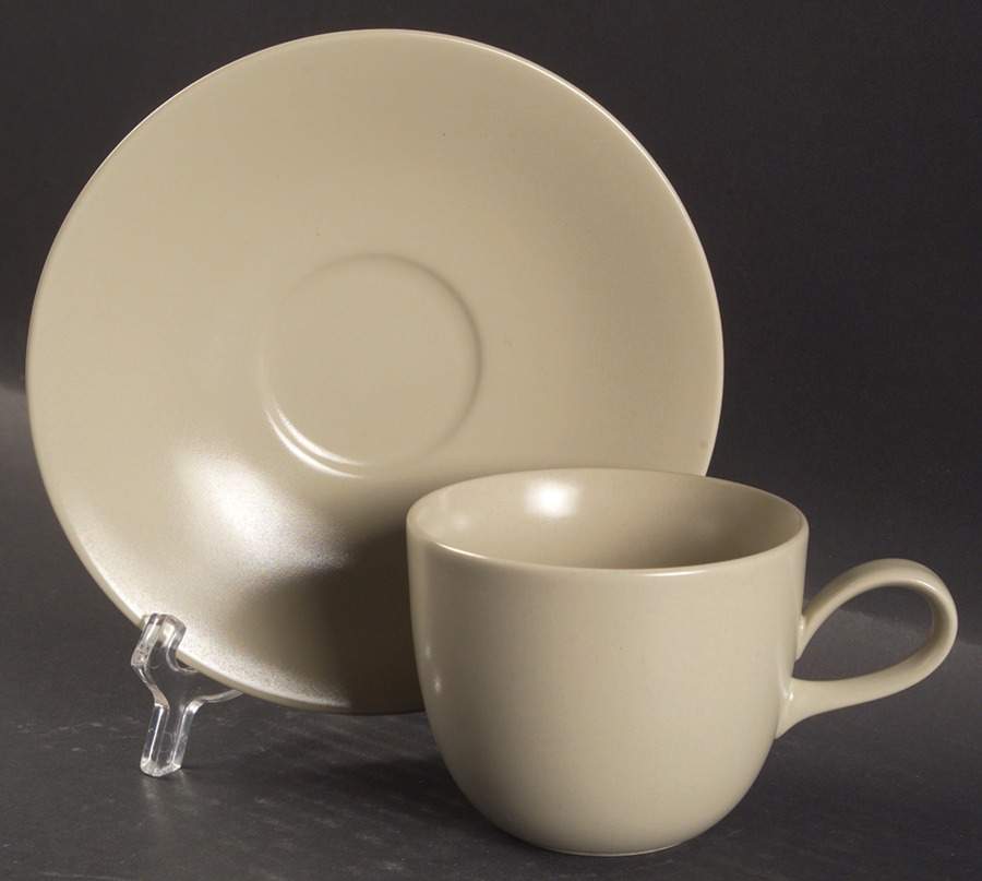 Stone (Round) Flat Cup & Saucer Set by Lindt-Stymeist-1
