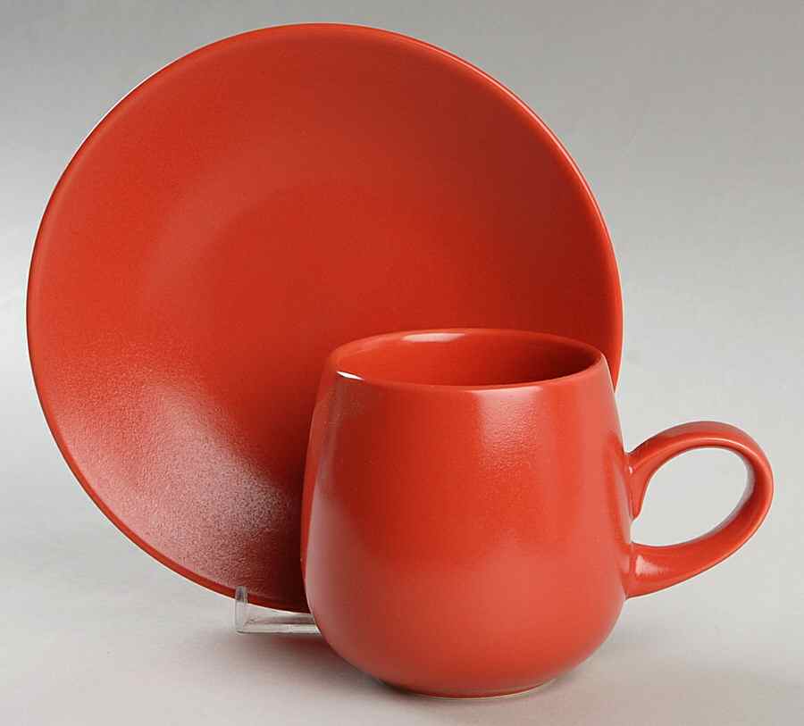 Rso Brights Red (Round) Flat Cup & Saucer Set by Lindt-Stymeist-1