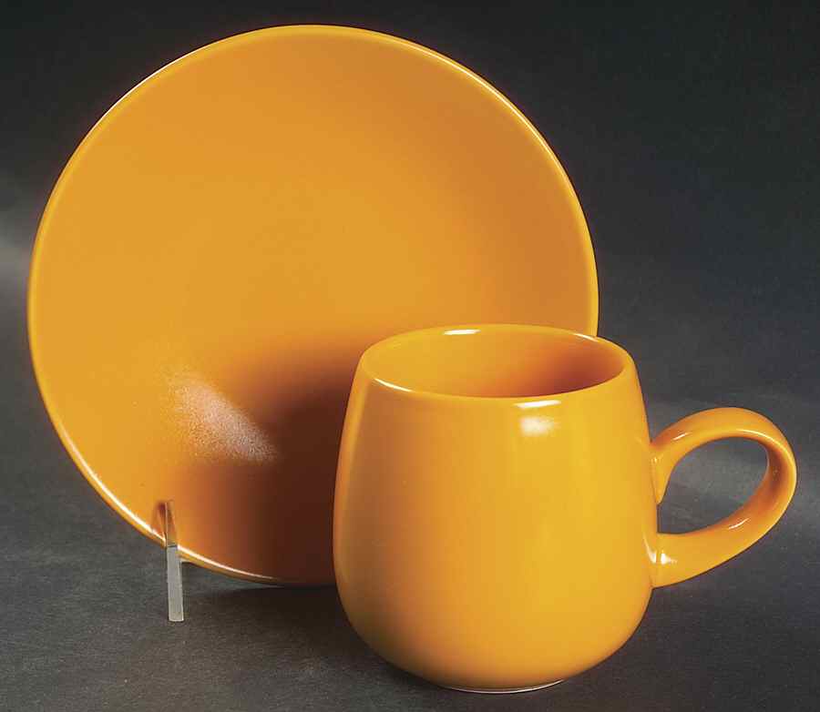 Rso Brights Yellow (Round) Flat Cup & Saucer Set by Lindt-Stymeist-1