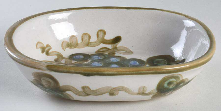 Vintage (Green Band) 8" Oval Vegetable Bowl by Louisville-1