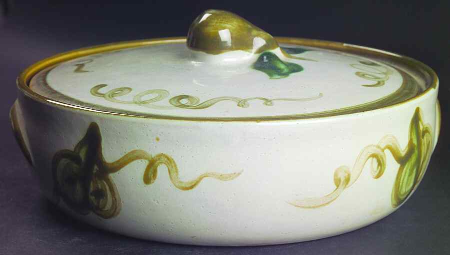 Vintage (Green Band) 3 Quart Round Covered Casserole by Louisville-1
