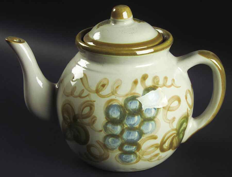 Vintage (Green Band) Teapot & Lid by Louisville-1