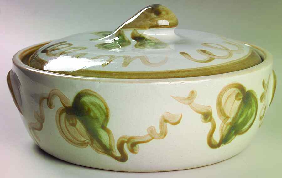 Vintage (Green Band) 2 Qt Round Covered Casserole by Louisville-1