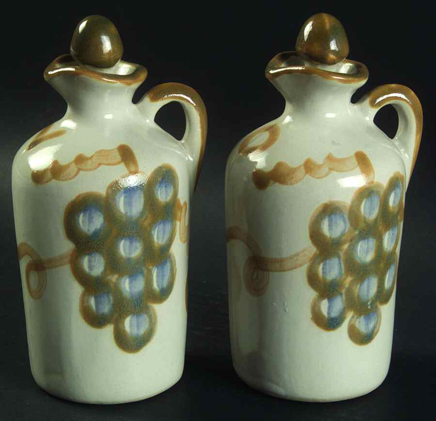 Vintage (Green Band) Vinegar and Oil Set with Stoppers by Louisville-1