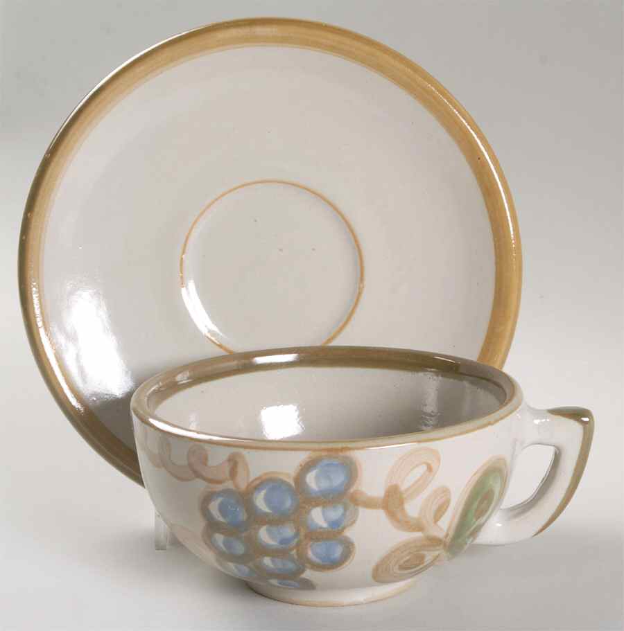 Vintage (Green Band) Oversized Cup & Saucer Set by Louisville-1