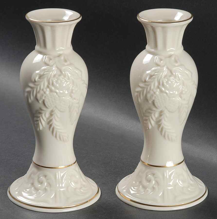 Winter Bouquet 6" Candlestick - Set of 2 by Lenox-1