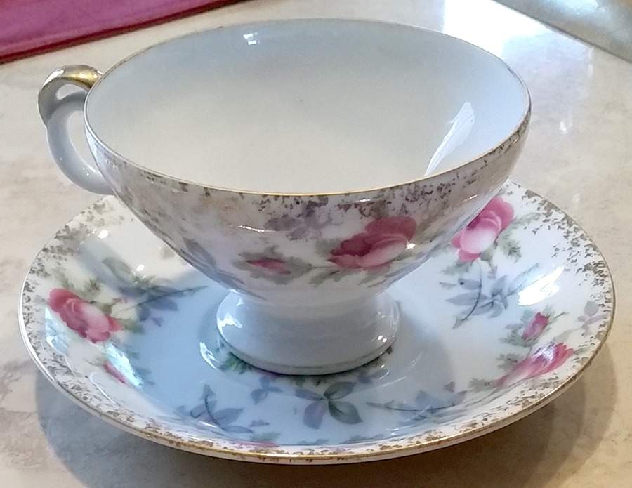 20406 Footed Cup & Saucer Set by Lefton-1