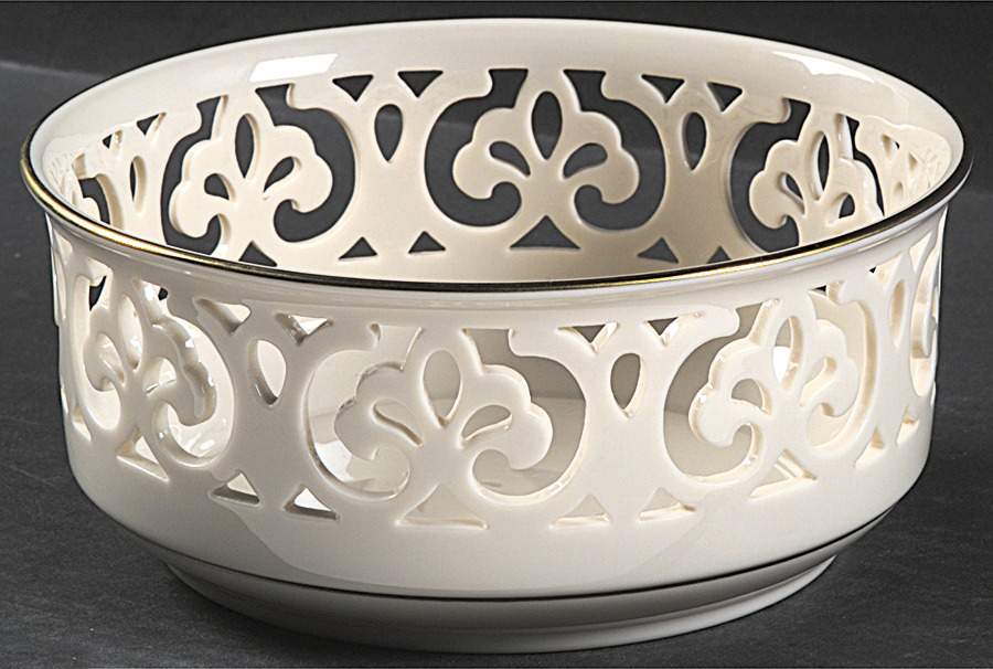 Tracery Collection 6'' Pierced Round Bowl by Lenox-1