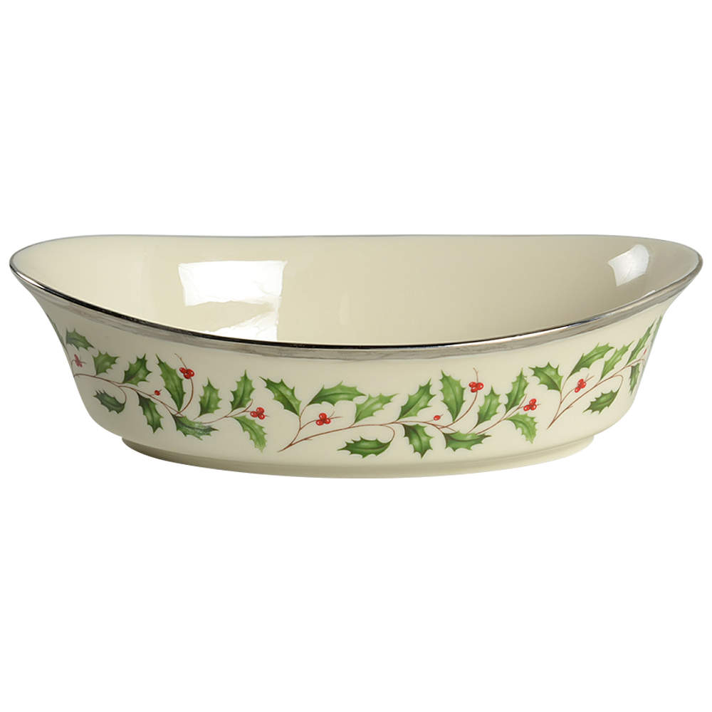Holiday Platinum 10" Oval Vegetable Bowl by Lenox-1