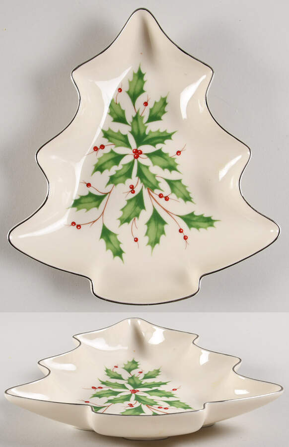 Holiday Platinum 1 Part Medium Tree Shaped Dish by Lenox-1