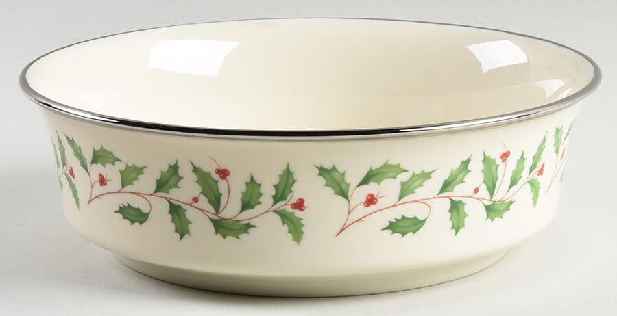 Holiday Platinum 9" Round Vegetable Bowl by Lenox-1
