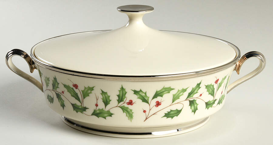Holiday Platinum Round Covered Vegetable by Lenox-1