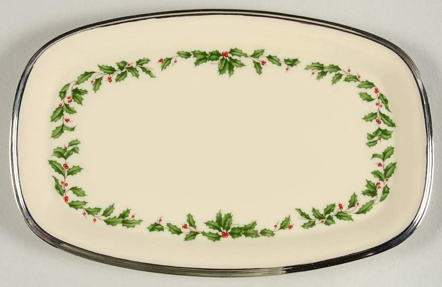 Holiday Platinum Rectangular Tray by Lenox-1