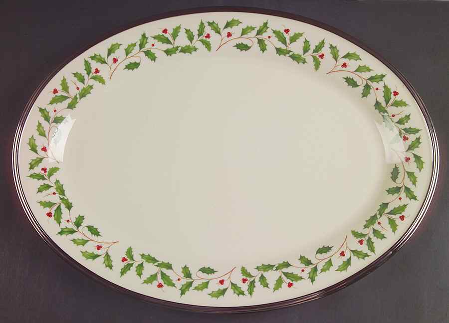Holiday Platinum 16" Oval Serving Platter by Lenox-1