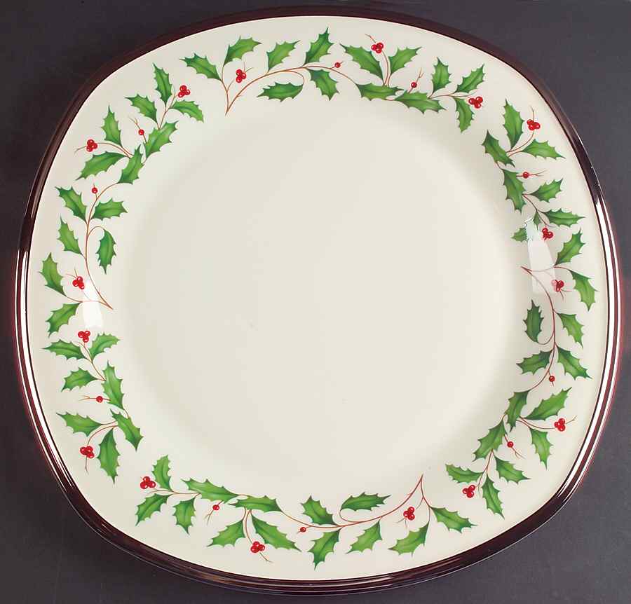 Holiday Platinum 13" Square Serving Platter by Lenox-1