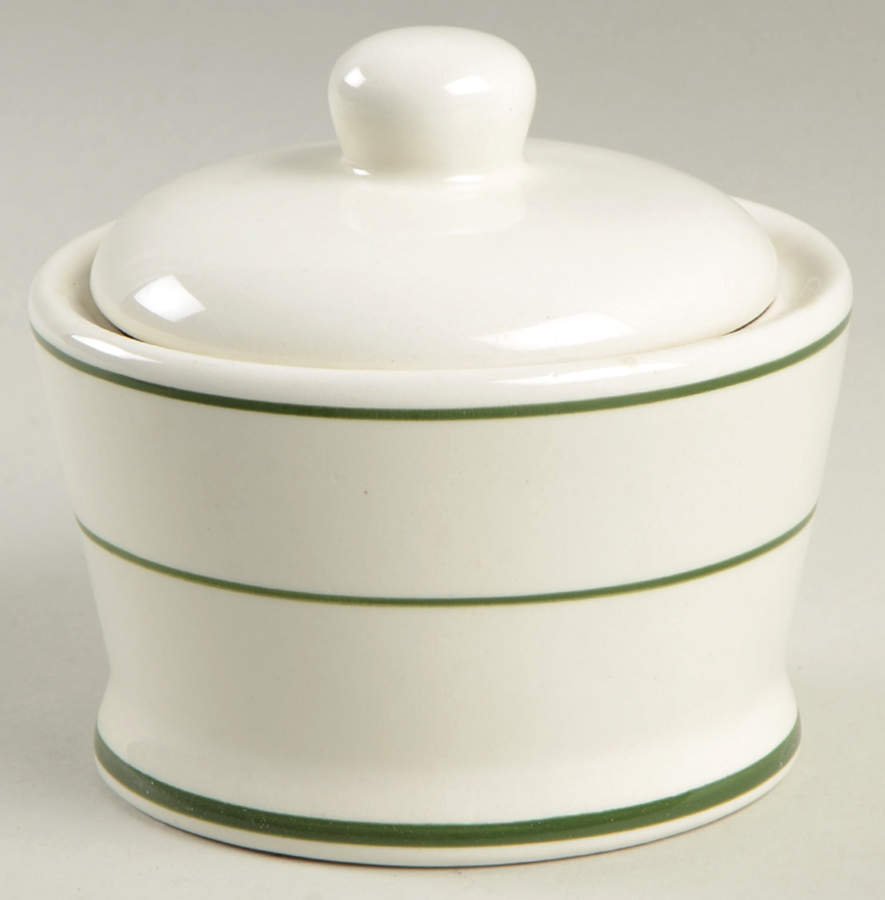 Green Band Sugar Bowl & Lid by Lynn's China-1