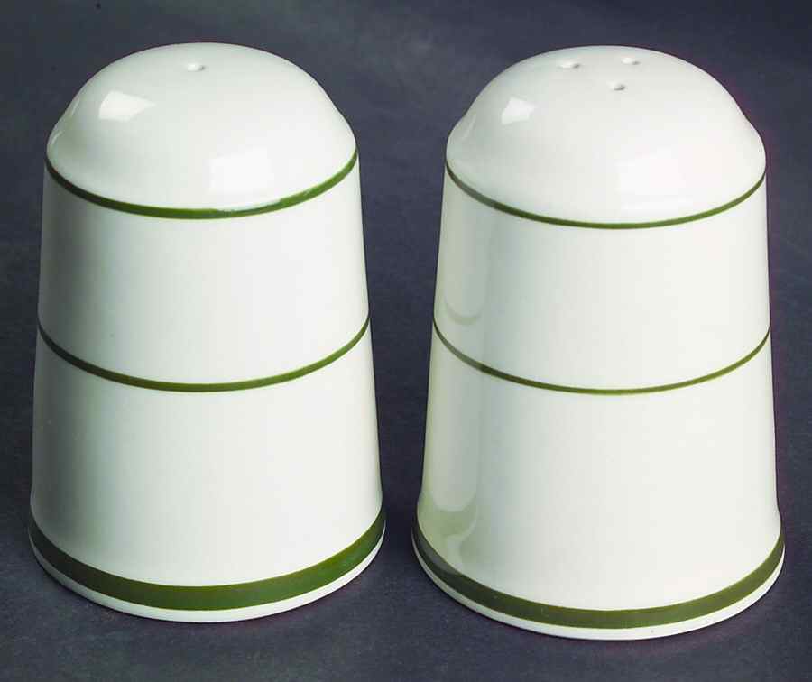Green Band Salt & Pepper Set by Lynn's China-1