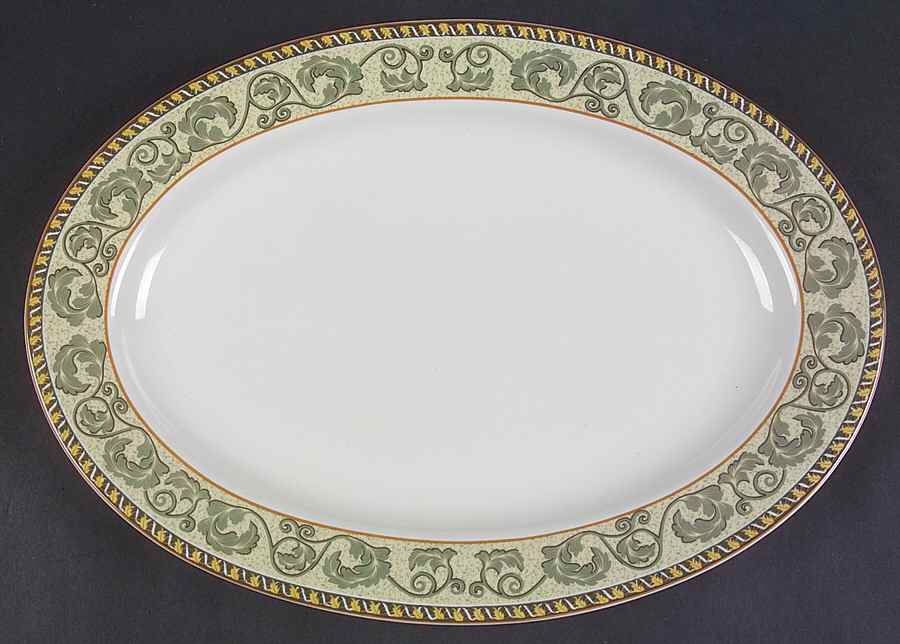 Chardonnay 14" Oval Serving Platter by Lynn's China-1