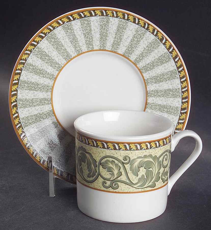 Chardonnay Flat Cup & Saucer Set by Lynn's China-1