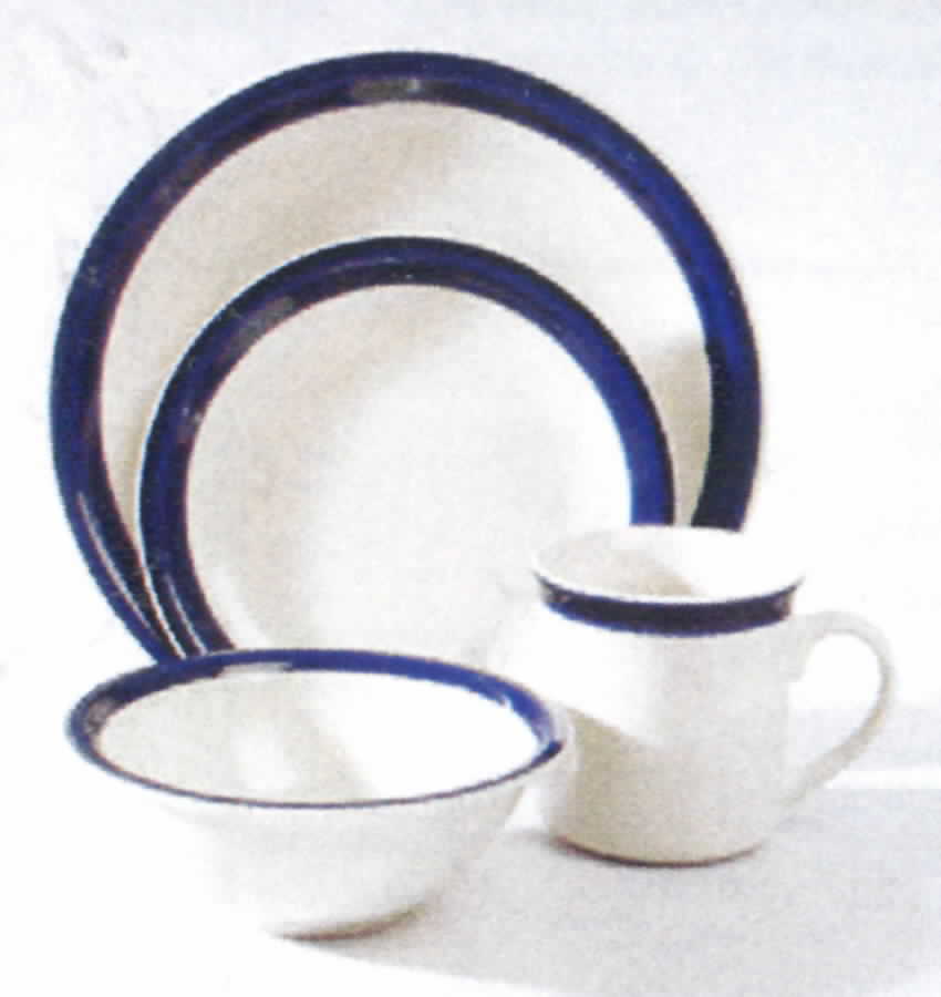 Blue Band (Single Band) Dinner Plate by Lynn's China-1