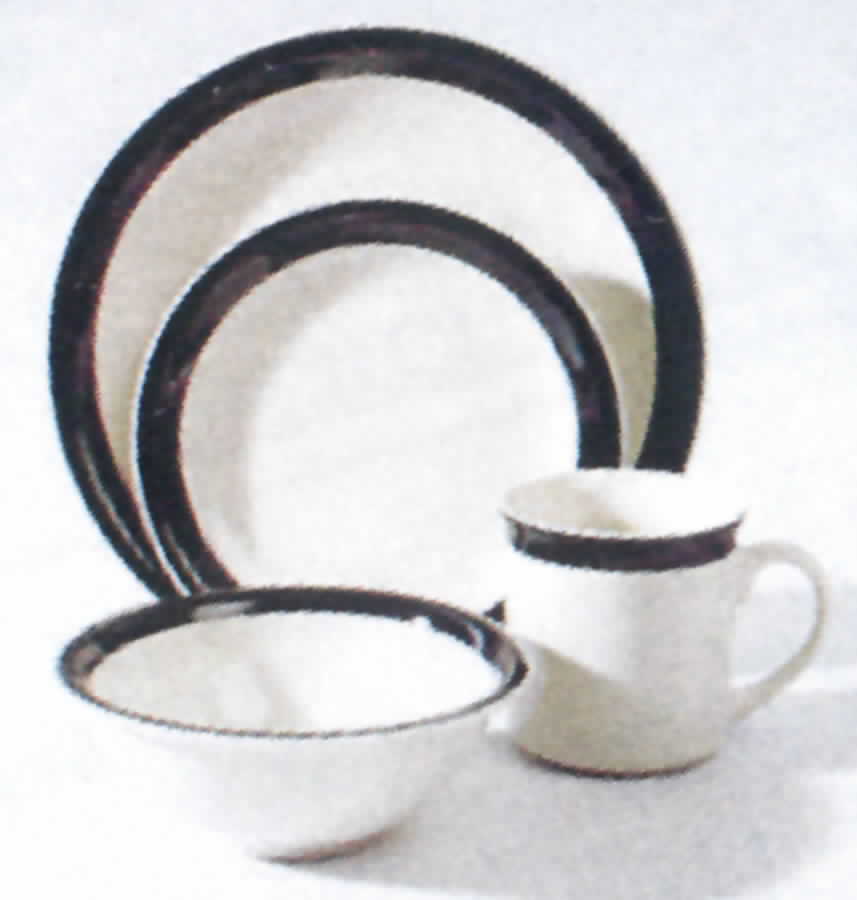 Black Band Dinner Plate by Lynn's China-1