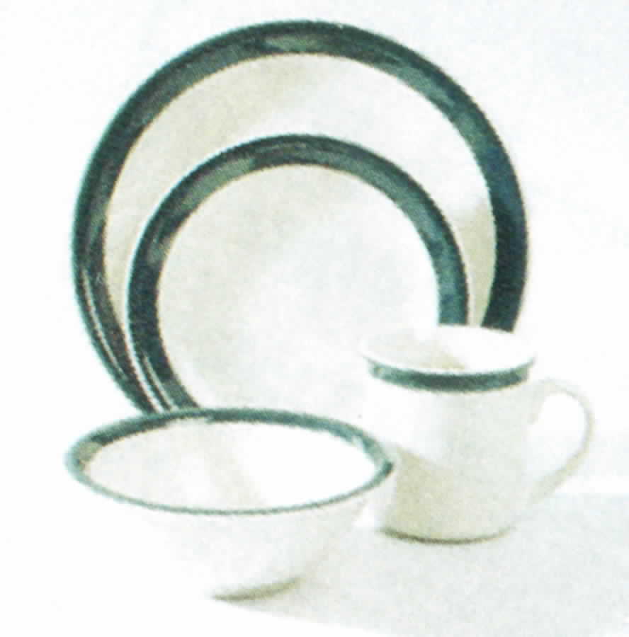 Green Band Dinner Plate by Lynn's China-1