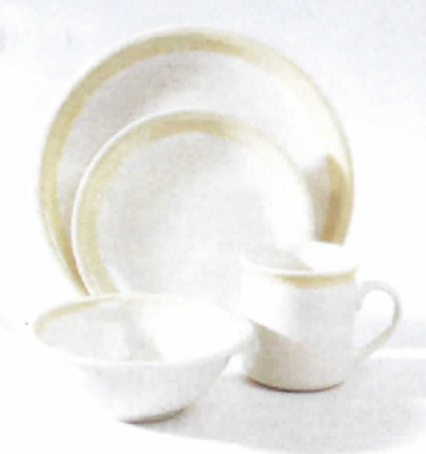Almond Band Dinner Plate by Lynn's China-1