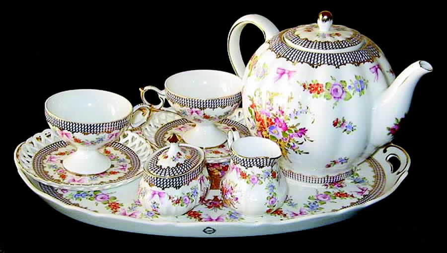 LIM165 Teapot & Lid by Limoges-French-1