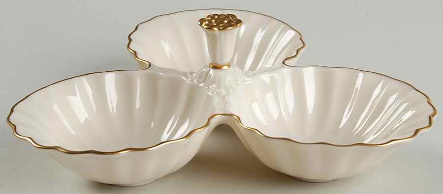 Fontaine Server Collection (Gold) Triple Cavity Server with Center Handle by Lenox-1
