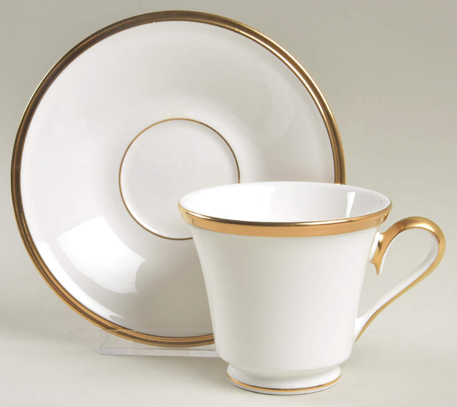 Eternal White Footed Cup & Saucer Set by Lenox-1