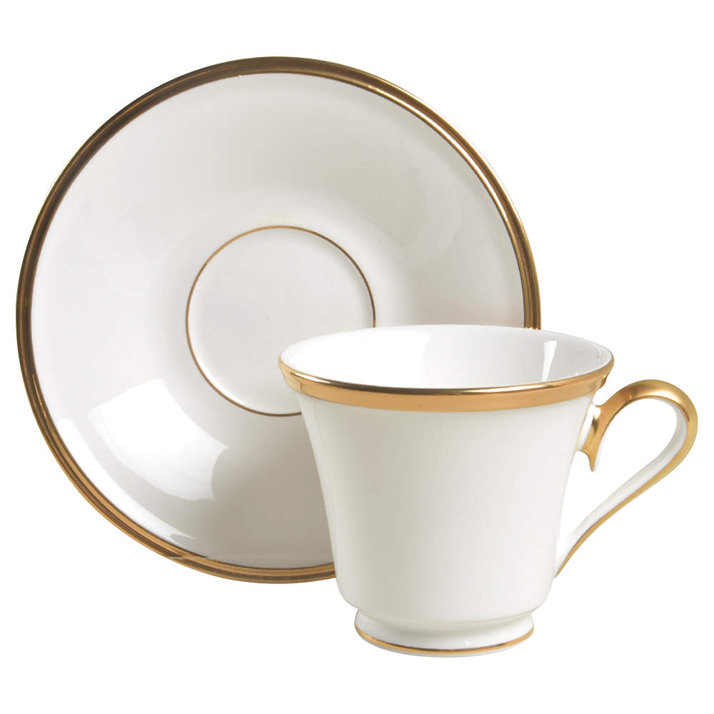 Eternal White Footed Cup & Saucer Set by Lenox-1