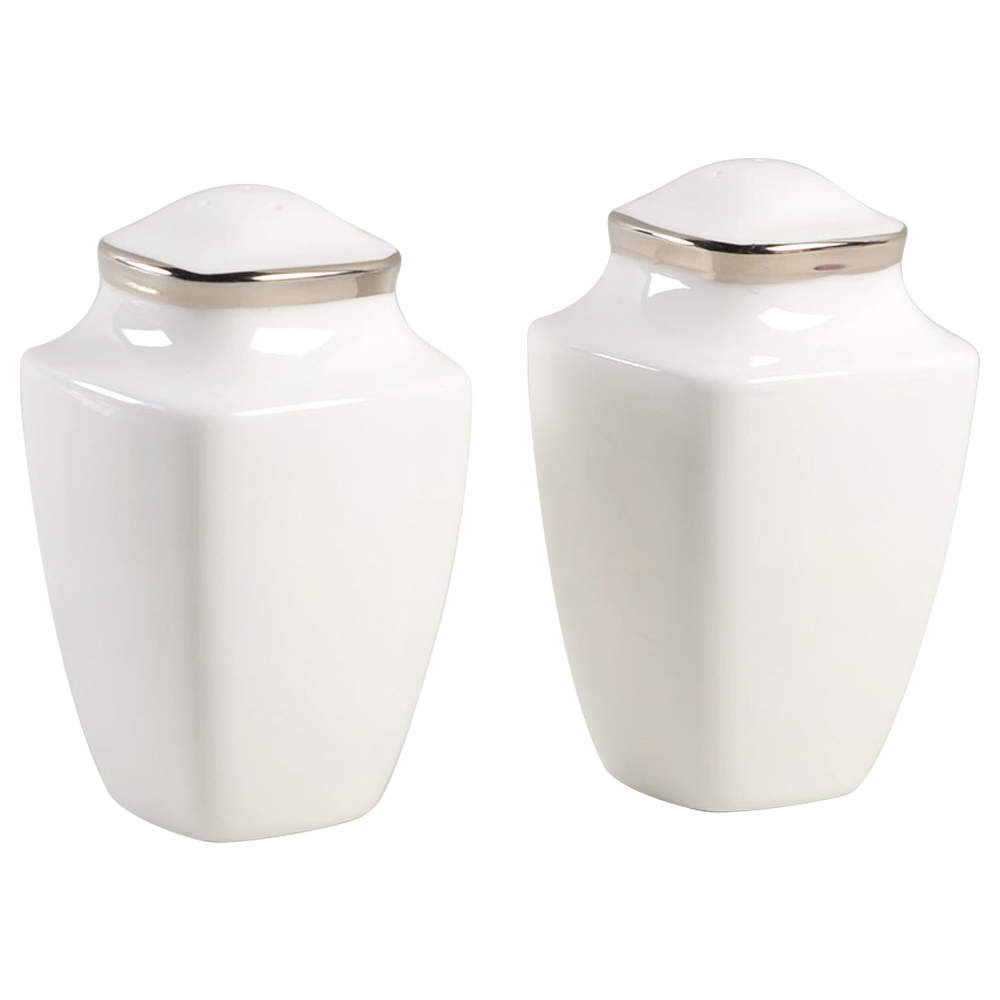 Solitaire White Square Salt & Pepper Set by Lenox-1