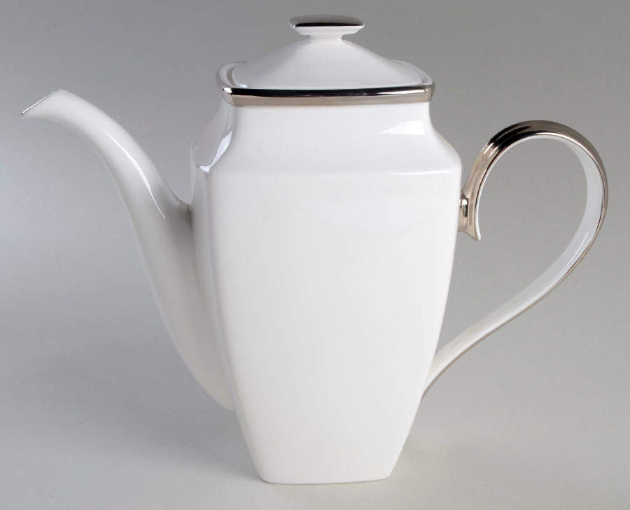 Solitaire White Square Coffee Pot & Lid by Lenox-1