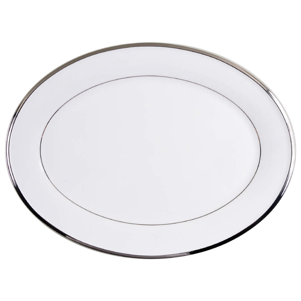 Solitaire White 16" Oval Serving Platter by Lenox-1
