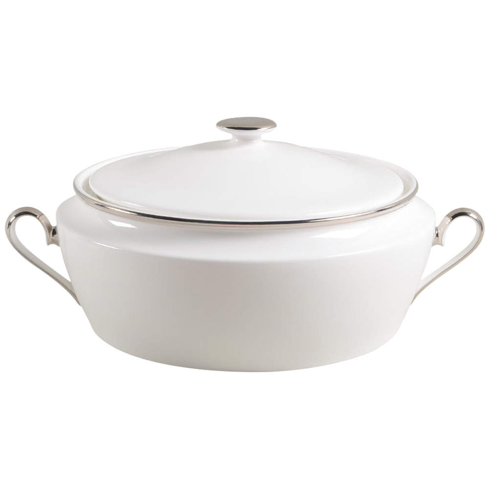 Solitaire White Round Covered Vegetable by Lenox-1