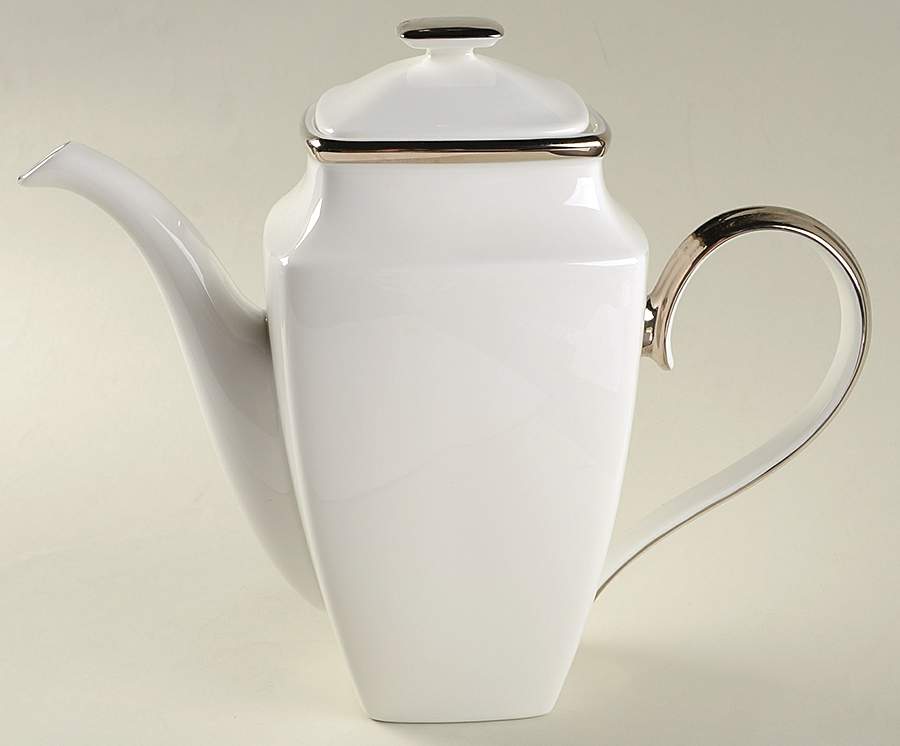 Solitaire White Square Coffee Pot & Lid by Lenox-1