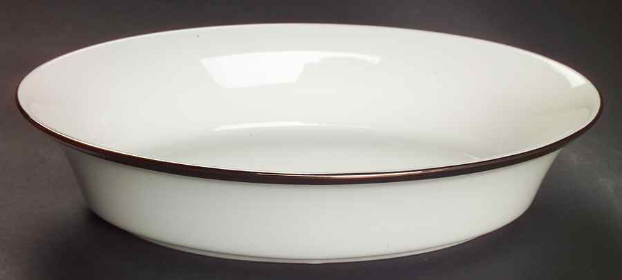 Solitaire White 10" Oval Vegetable Bowl by Lenox-1