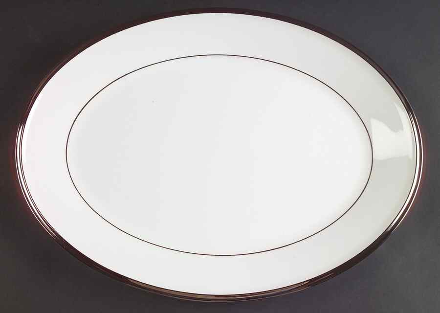 Solitaire White 13" Oval Serving Platter by Lenox-1