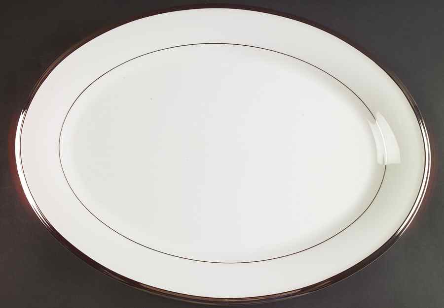 Solitaire White 16" Oval Serving Platter by Lenox-1