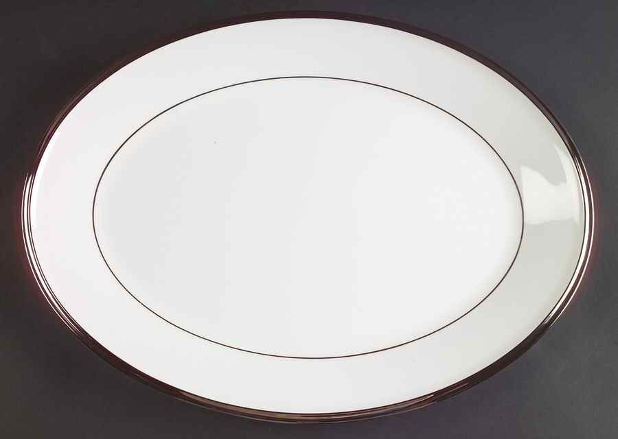 Solitaire White 13" Oval Serving Platter by Lenox-1
