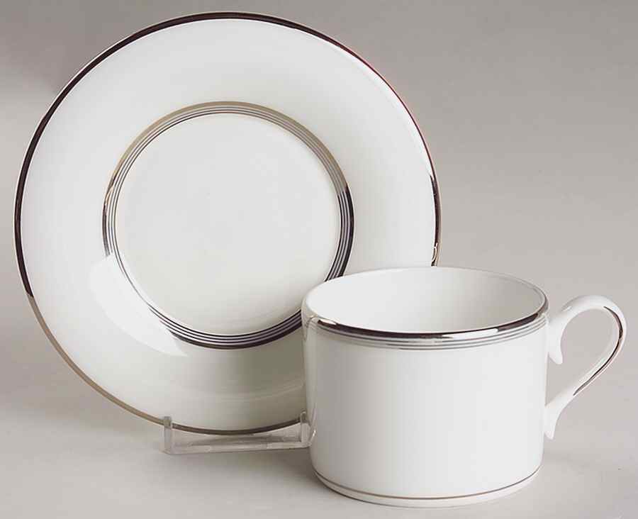 Columbus Circle Flat Cup & Saucer Set by Lenox-1