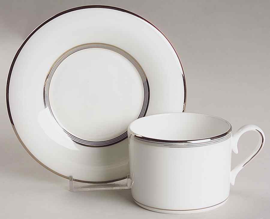 Columbus Circle Flat Cup & Saucer Set by Lenox-1