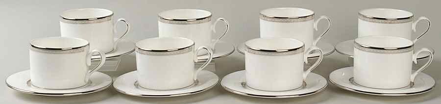 Murray Hill Flat Cup & Saucer Set - Set of 8 by Lenox-1
